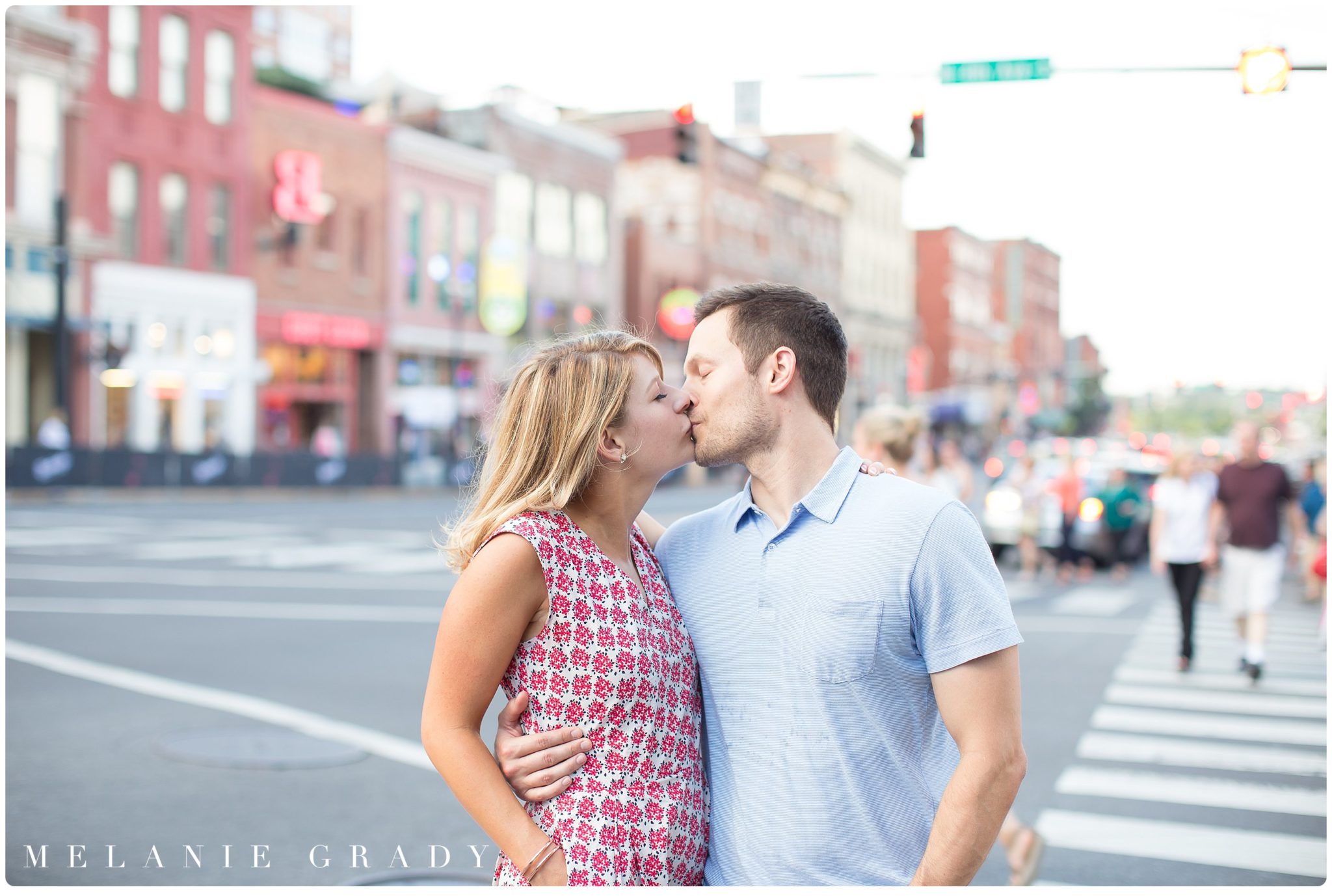 Destination engagement session in Nashville, Tennessee with Melanie Grady Photography, best engagement photographer in Nashville, Award winning wedding photographer, best nashville wedding photography, downtown, city, riverwalk, symphony, acme feed and seed, broadway, casual and fun, rent the runway, destination wedding photographer,