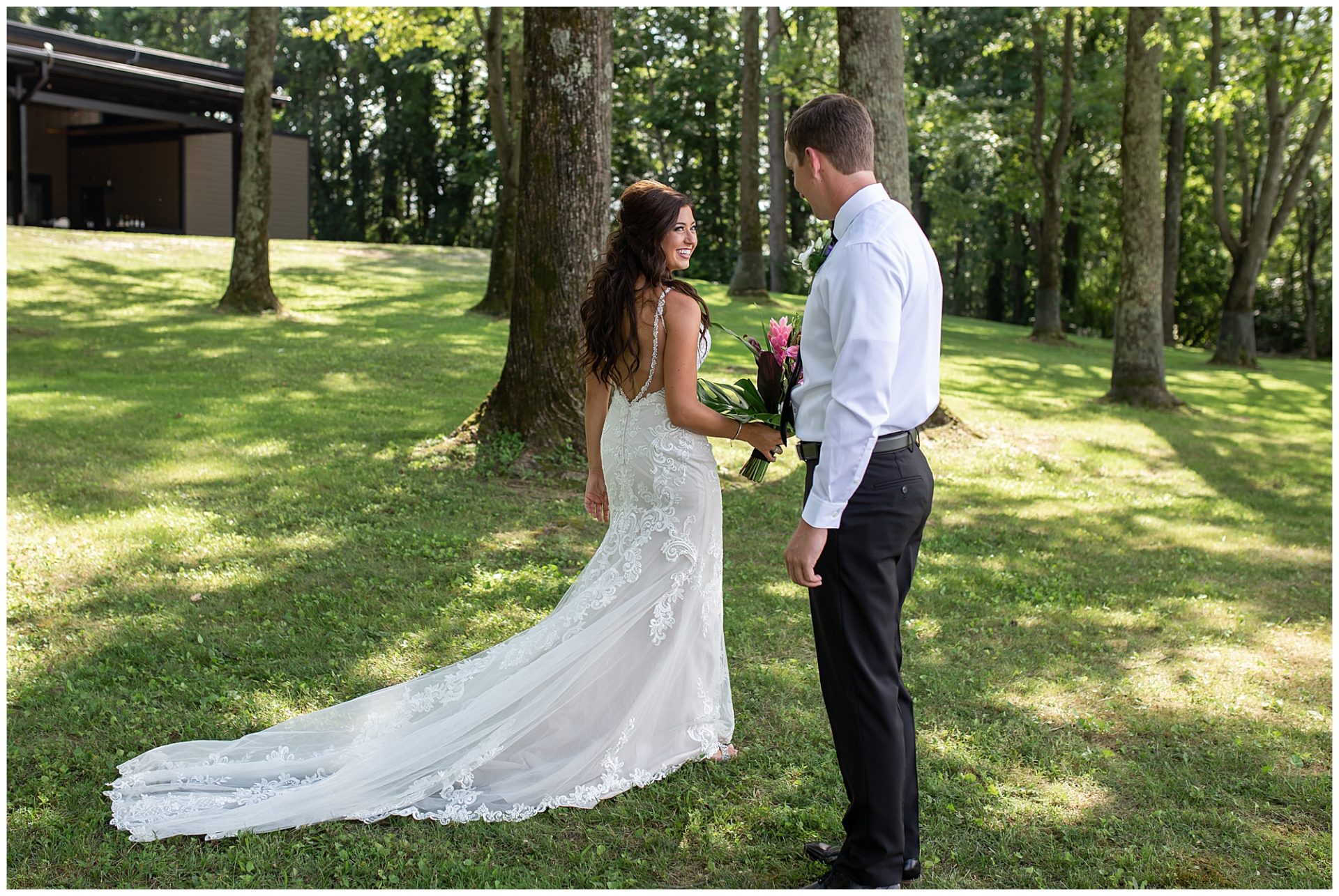 Wedding at The Estate at Cherokee Dock, first look with bride and groom with top Nashville wedding photographer, Melanie Dunn